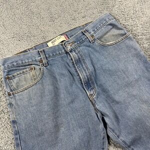 Y2K Levi's 517 Boot Cut Jeans Mens 38x30 Blue Faded Distressed‎ Vintage Style